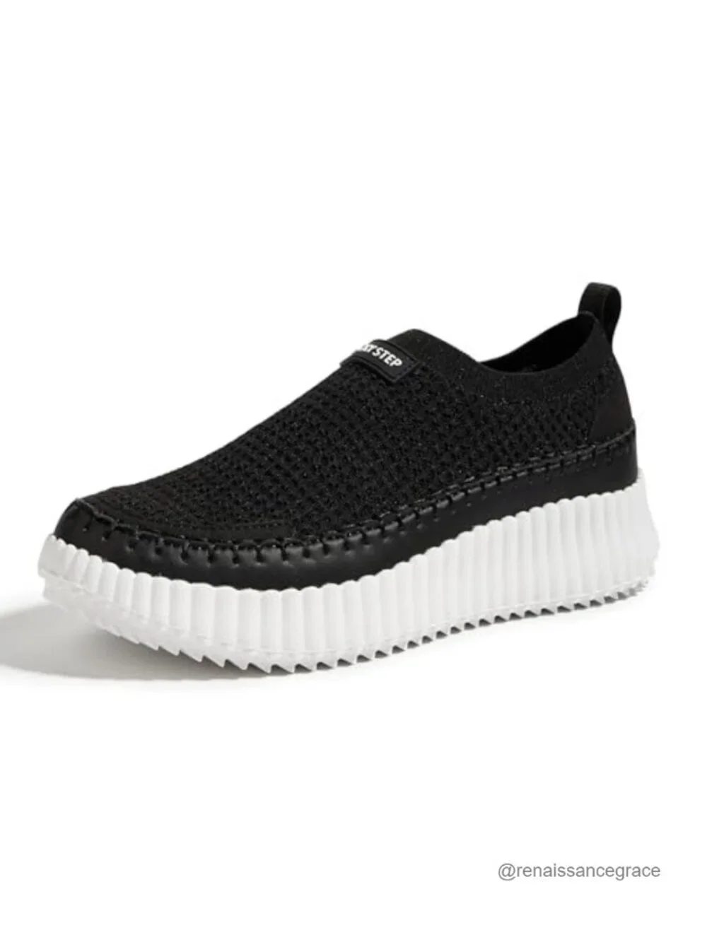 Women's Platform Sneakers Slip-On Knit Chunky Walking Shoes Lightweight